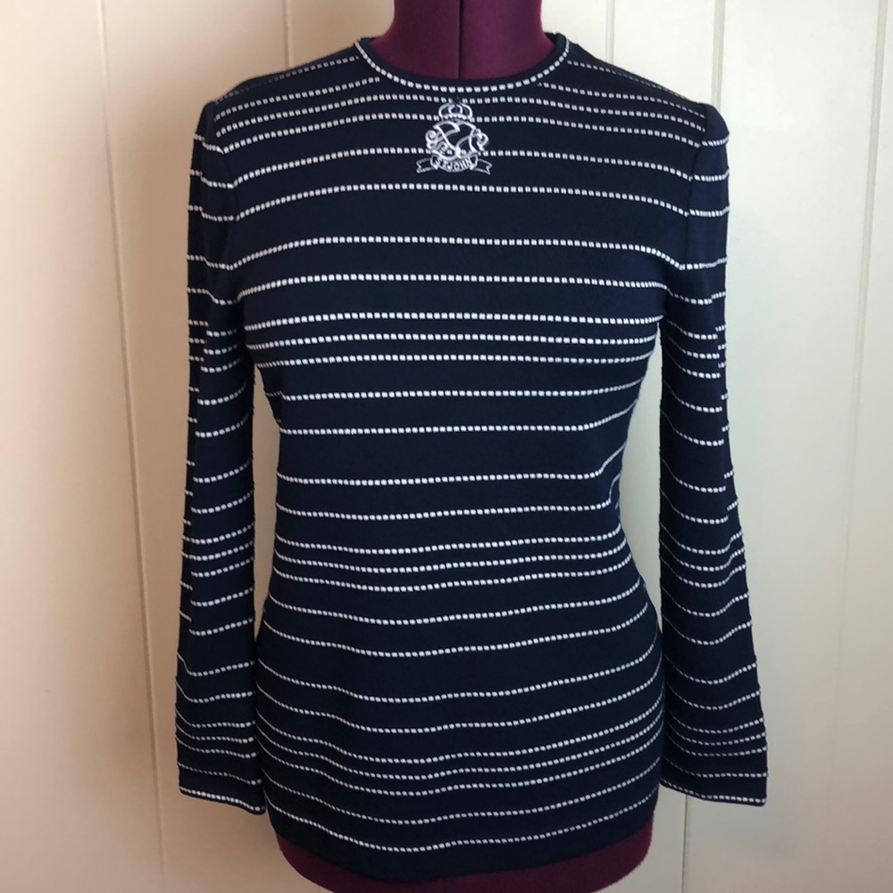 St John Striped Logo Tunic Sweater